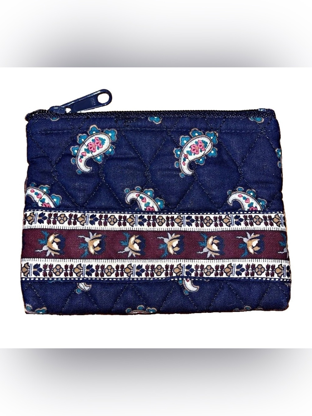 Vintage 90s Vera Bradley Navy Paisley Coin Purse Pouch